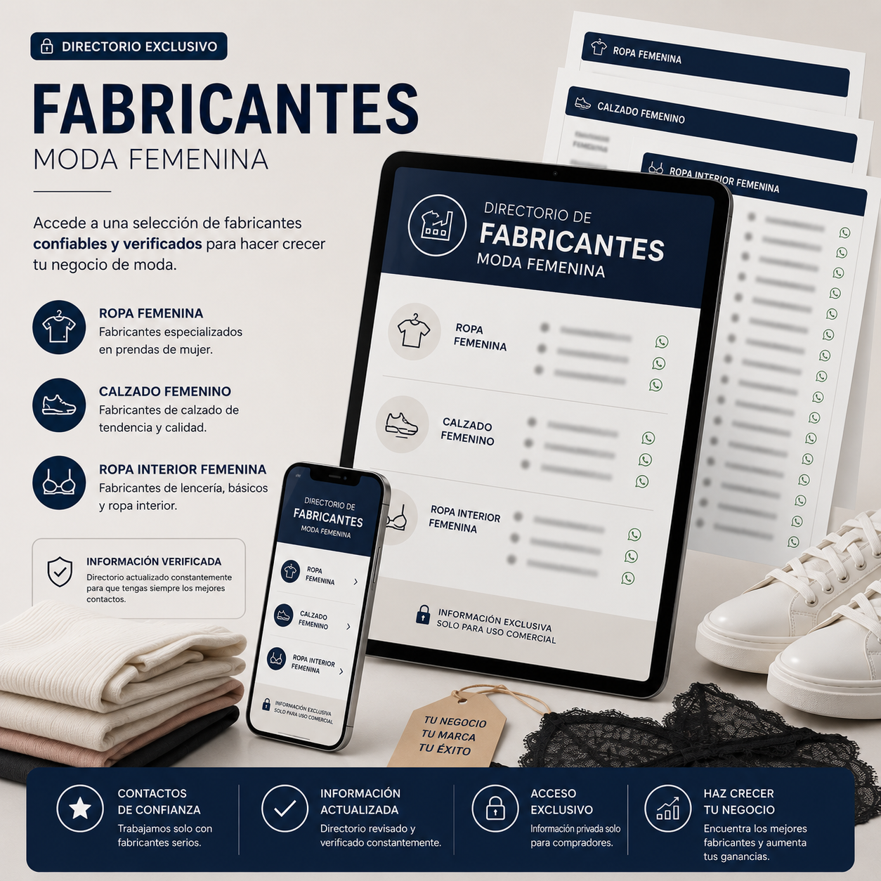 Lista de Proveedores de Ropa, Calzado y Ropa Interior en Chile | Fabricantes
