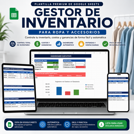 Plantilla para Emprendedores | Inventario, Gastos y Ventas